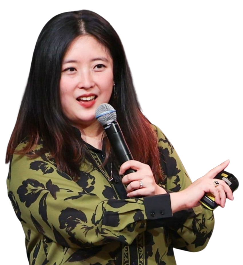 Shamane Tan speaking on stage
